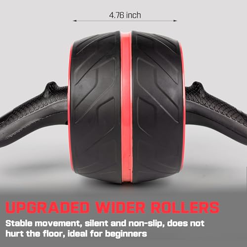Ab Roller Wheel with Knee Pad Mat,Automatic Rebound Abdominal Wheel Abs Workout Equipment,Home Gym Equipment,No Noise Ab Wheel for Men&Women Abdominal - Thumbnail 4