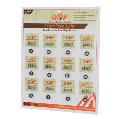 October Mountain Retna Peep Sight Black 1/8in. 12pk.