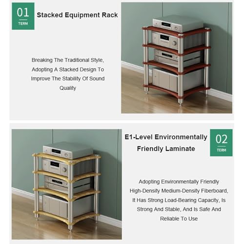Soporte HIFI de madera abierto para evitar sobrecalentamiento de consolas 4