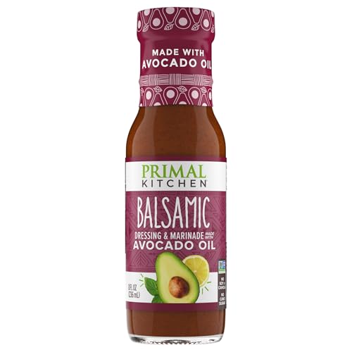 Primal Kitchen Balsamic Vinaigrette & Marinade Salad Dressing made with Avocado Oil, Whole30 Approved, Certified Paleo, and Keto Certified, 8 Fluid Ounces