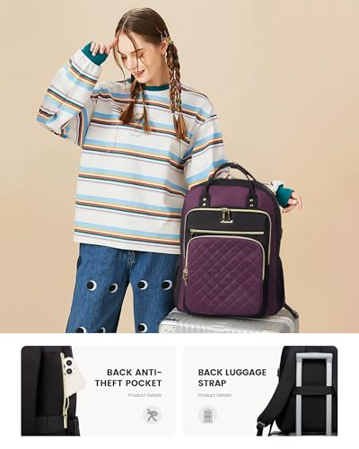 Image of LOVEVOOK Laptop Backpack Purse for Women, 15.6 inch Laptop Bag for Travel with USB Port, Water Resistant Lightweight Daypacks for College Work Business, Nurse Teacher Computer Backpacks