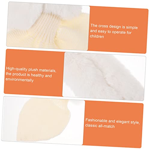 2pcs Boy Girl Plush Winter Scarf Adorable Outdoor Scarves for Boys Girls Warm Fleece Neck Wraps Beige Pink Cold Weather and All Occasions4