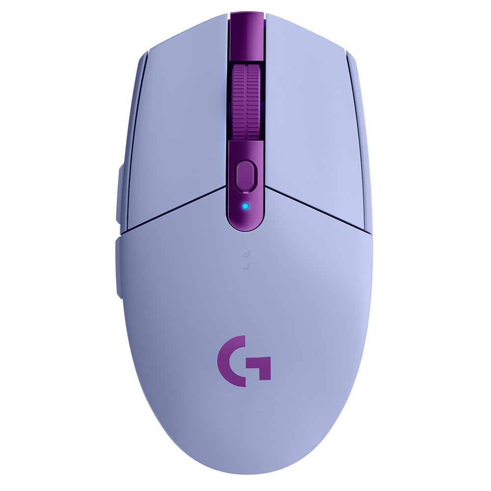 Logitech G305 LIGHTSPEED Wireless Gaming Mouse, HERO Sensor, 12,000 DPI, Lightweight, 6 Programmable Buttons, 250h Battery, On-Board Memory, Compatible with PC, Mac - Lilac - LILAC