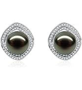 NONNYL Tahitian-Black-Pearl-Earrings-Gifts for Women-Gift for Wife Wedding Birthday Anniversary-M...