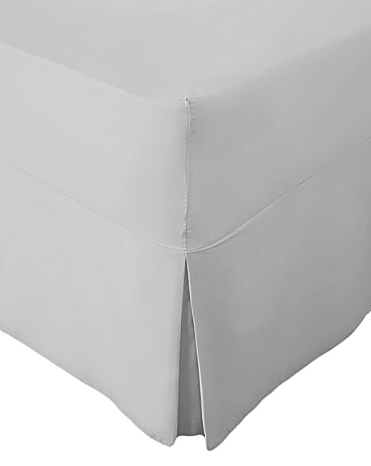 Extra Deep Non Iron Percale 180 Thread Count Fitted Valance Sheet Pleated (Super King, Silver Grey) — image 1