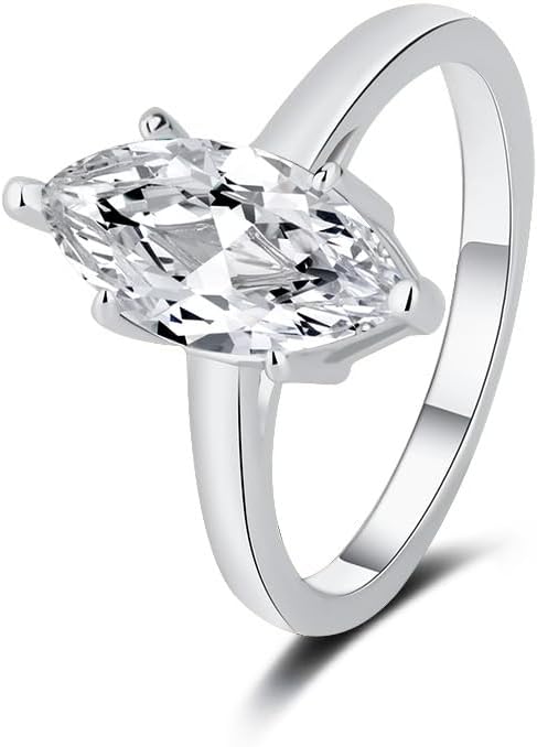 1-3CT Marquise Cut Engagement Ring, AAAAA Grade Cubic Zirconia Promise CZ Ring for Women, S925 Silver Bridal Wedding Jewelry Size 5-10
