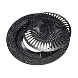 WOFASHPURET Nonstick Round Enamel Roaster Pan Double-Layer Grilling Plate for Home BBQ Compatible with Gas Stove