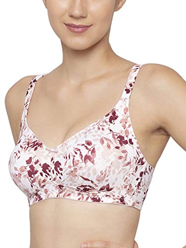 Image of Triumph Minimizer Bra for Women| Non Wired Non Padded| My Flower Series Full Coverage Lingerie Visually Reduces Bust by One Cup Size Wireless Floral Microfiber Support Bra Pack of 1