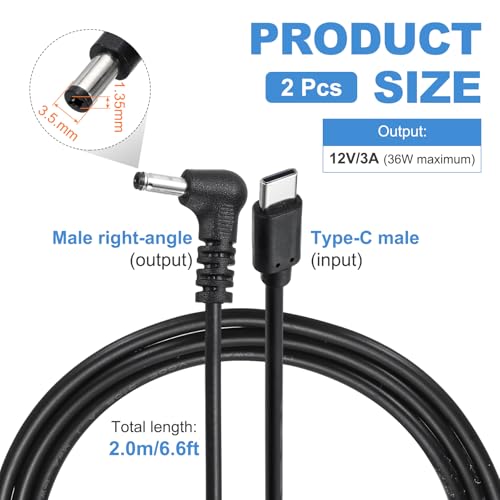 Cable de disparo PD de 36W con conector en ángulo recto de 12V 2