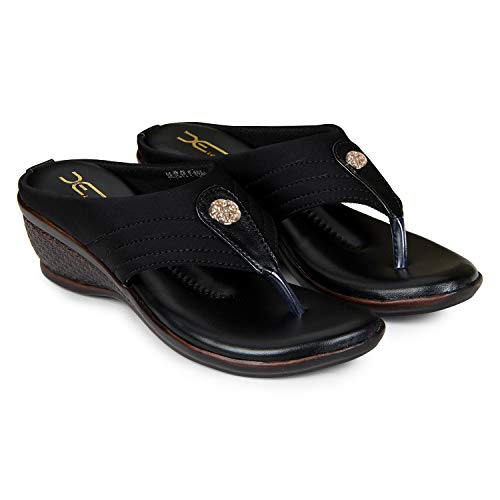 Image of XE Looks Women's Synthetic Leather Comfortable Slip Heels