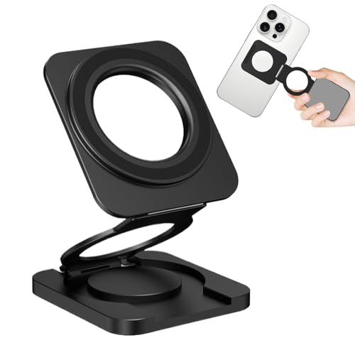 Générique Support Téléphone Magnétique sur Pied | Support Pliable pour Portable, Antidérapant Portable pour Voiture Salle de Sport Selfie et Bureau