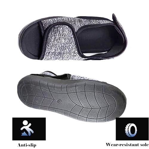 Open Toe Diabetic Shoes for Swollen Feet,Adjustable Walking Shoes Unisex Extra Wide Soft, Reduce Friction Indoor Outdoor Sandals3