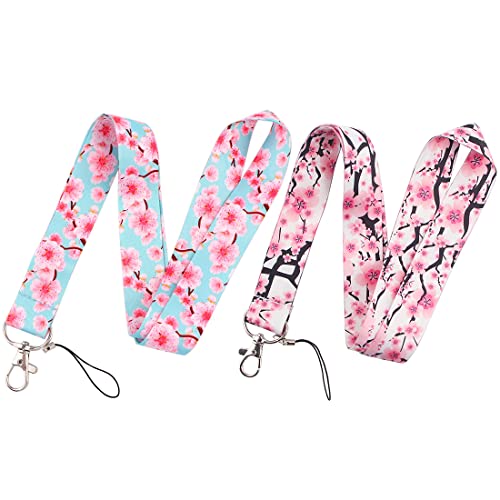 Courroie de Cou de Lanière, 2Pièces Courroie tour de cou Strap Lanière,Porte-clé Clef Bracelet Lanière Tour de Poignet Cordon Strap, Pour Porte Badges...
