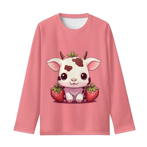 Image of Girls Long Sleeve T Shirt Cute Cartoon Crewneck Shirt for Kids 3-16Y Fall Winter Clothes