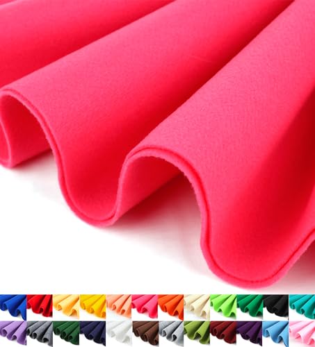 Image of Barcelonetta | Felt Fabric | 72 inch Wide | 1.6mm Thick | Acrylic & Soft | Felt by The Yard | Felt for DIY Crafts, Projects, Sewing (Fuchsia, 2 Yard)