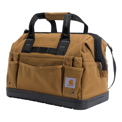 Carhartt Onsite Tool Bag Durable Water-Resistant Tool Storage Bag Heavyweight w/Molded Base 16-Inch Carhartt Brown