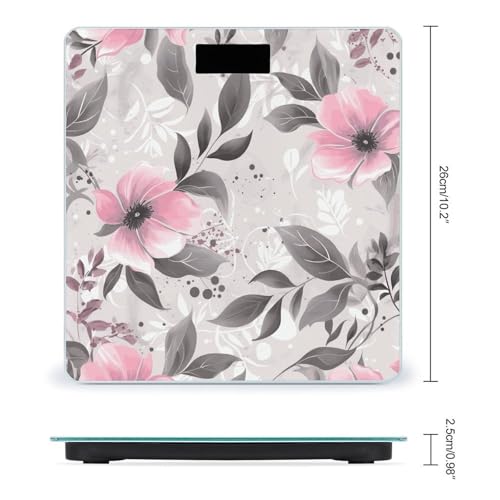 Báscula de baño digital Smart FekiLoot con diseño floral miniatura 2