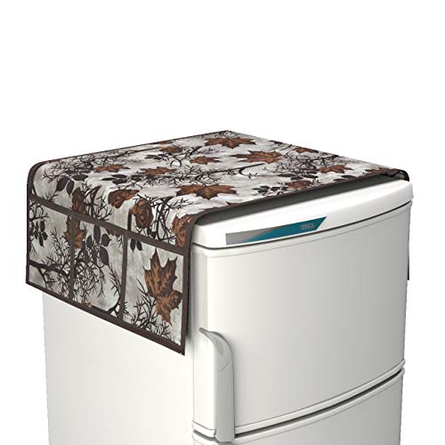 Image of Fridge Cover For Top (21 X 39 Inches) (Leaf Print)