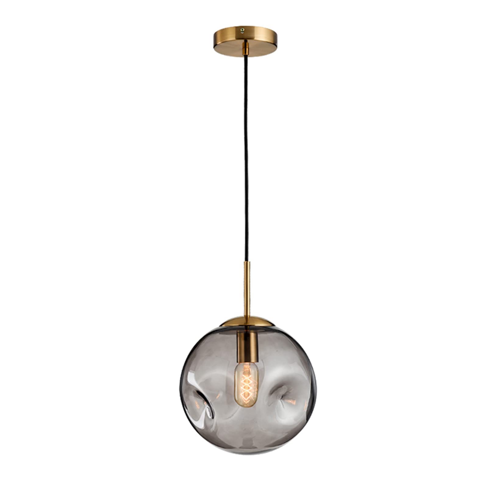 Silted Light Simple Bedside Lamp Glass Globe Shade Pendant Ing Fixtures Ceiling Restaurant Lamp Adjustable Wire Chandelier For Study Room Kitchen Present