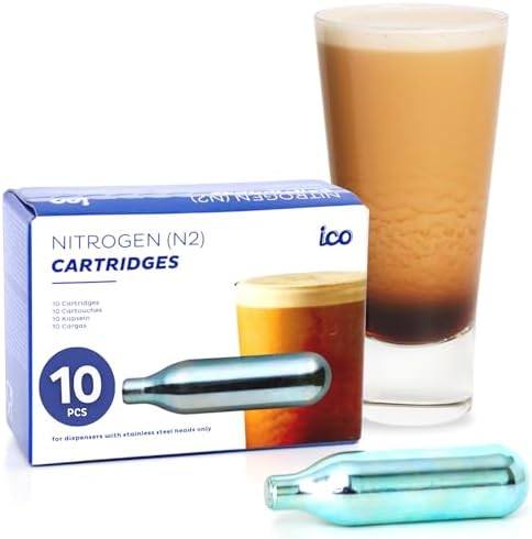 Impeccable Culinary Objects (ICO) ICON2-10 N2 Nitro Coffee Cartridge, Steel