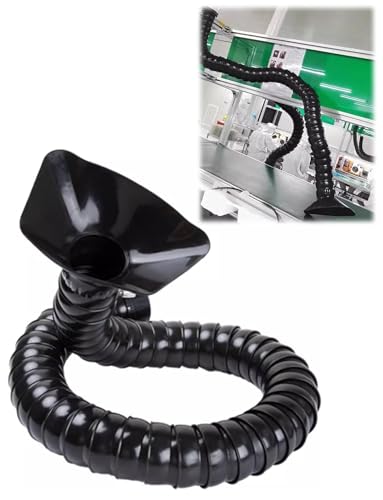 Manguera articulada industrial de 2' y 3', brazo flexible con campana for extracción de polvo y humos en talleres, laboratorios y carpinterías.(75mm,150cm/59in)