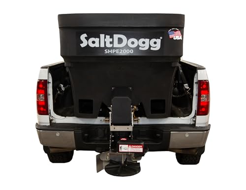 Buyers Products SaltDogg SHPE2000 Commercial Salt & Sand Spreader w/ Electric Drive Hopper Made In The USA 2.0 Cu Yds Capacity Stainless Steel Auger Medium/Heavy Commercial Salt Spreader