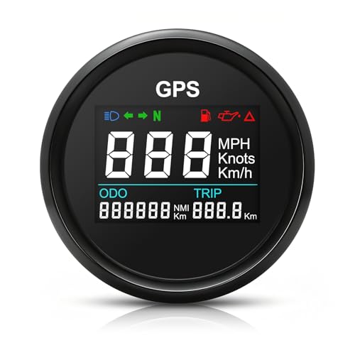 Prędkościomierz GPS, licznik kilometrów, cyfrowy wodoodporny regulowany wskaźnik prędkości do samochodu, łodzi, motocykla ciężarówki (czarny)