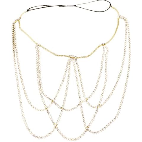YiYun Crystal Leg Chain Glitter Body Chain Multilayered Rhinestones Body Chain Layered Design Thigh Jewelry Accessories For Women And Girls Sliver/Gold Cover