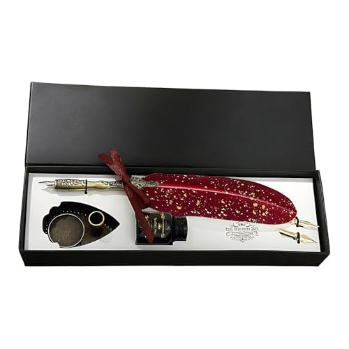 Juego de tinta y pluma, papelería escolar vintage, 27,8 x 9 x 4