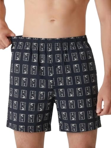 Image of Men's Cotton Boxers | Comfortable Printed Boxer Shorts for Men | Soft Breathable Lounge Boxers | Elastic Waist Relaxed Fit | Men's Sleepwear & Home Wear Boxer Shorts