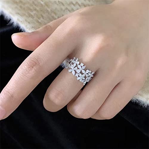 AZQ 925 Sterling Silver 18K Gold Plated Shiny Full Diamond Marquise-Shape Cubic Zirconia Promise Ring Eternity Wedding Band Ring for Women Z.2 (US Code 8)4