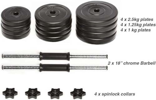 20kg Adjustable Dumbbells Set - Free Weights Dumbbell Handle Bars Pair - Excellent for Weight Lifting Body Building Home Gym Training Equipment Barbell Bench Press Exercise (20KG) - Image 6