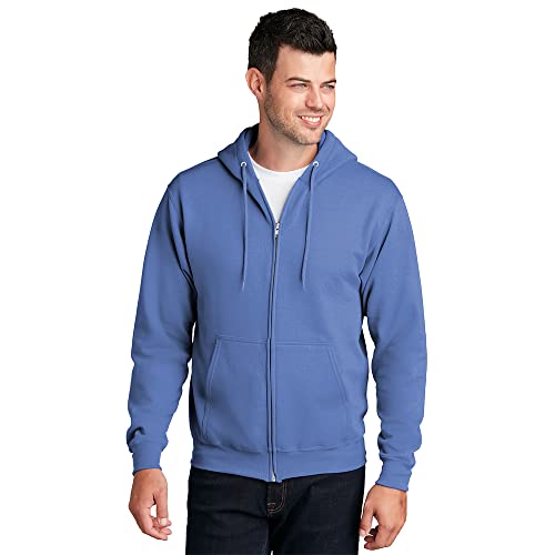 Port & Company - Core Fleece Full-Zip Hooded Sweatshirt M Carolina Blue