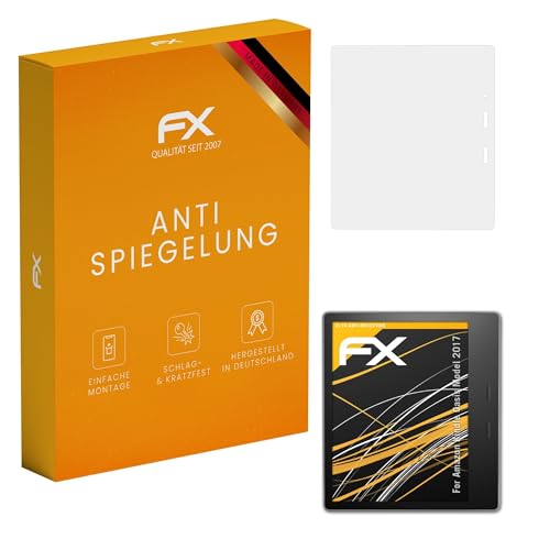 atFoliX Screen Protector compatible with Amazn Kindl Oasis Model 2017 Screen Protection Film, anti-reflective and shock-absorbing FX Protector Film (2X)