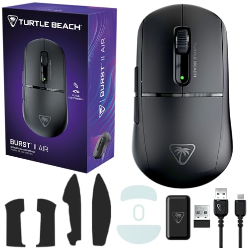 undefined タートルビーチ(Turtle Beach) ゲーミングマウス 超軽量47g Burst II Air ワイヤレス 2.4GHz/Bluetooth ブラック/黒 26K 光学式 オプティカルスイッチ 左右対称 120時間持続 USB-C 国内正規品 の商品画像 5