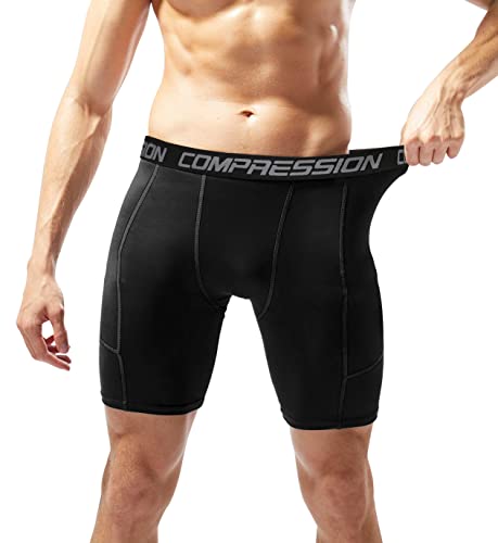 Image of Men's Compression Shorts Underwear, Athletic Workout Base Layer, 4-Way Stretch Moisture-Wicking for Running, Gym, 3 or 5 Pack