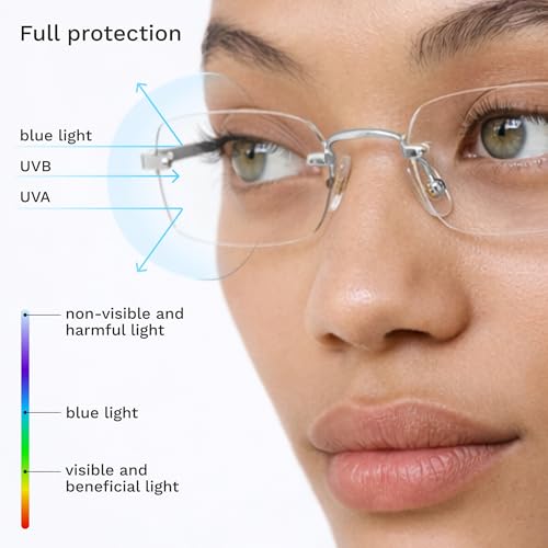 Image of livho Blue Light Blocking Glasses for Women and Men, Lightweight Metal Frame Computer Glasses, Anti Eye Strain, UV Protection