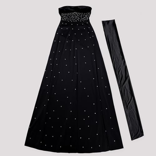 Image of PORRCEY Women's Sexy Elegant Rhinestone Bodycon Dress Hot Drilling Clubwear