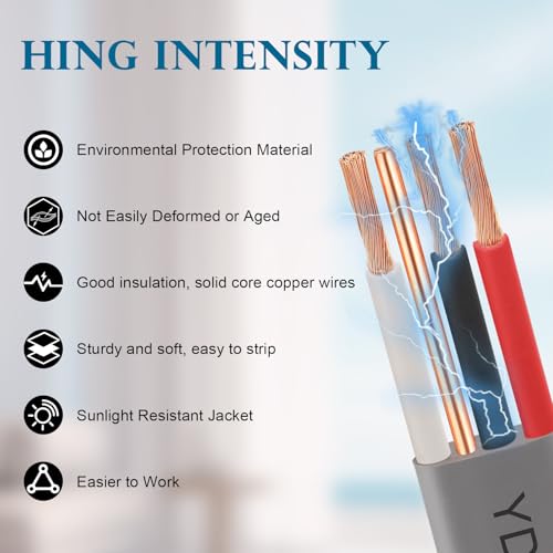 Image of 12 /3 UF-B Wire - 25FT 100% Pure Copper 12AWG 3 Connector Direct Burial Electrical Cable 12 Gauge for Underground Feeder Wet or Corrosive Locations Indoor & Outdoor etc