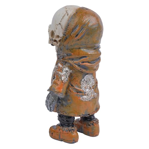 ZONADAH ZONADAH Cool Skeleton Figurines Resin Gothic Skull Sculpture Cute Statue Skeleton Doll Resin Crafts Halloween Man Figurines Ornaments for Home Office Desk Car Decoration Brown - Image 4