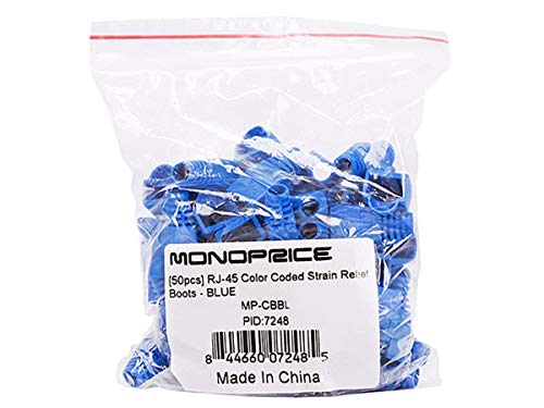 Monoprice 50 piezas botas para RJ-45 azul miniatura 3