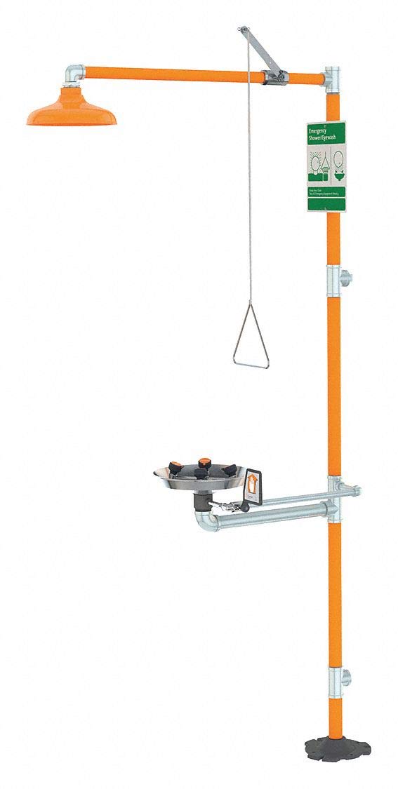 Guardian GBF1909 Stainless Steel Barrier Free Safety Station with Wide Area Eye/Face Wash and Plastic Shower Head