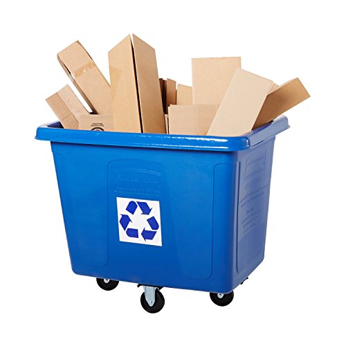 Image of Rubbermaid Commercial 461673BE Recycling Cube Truck, Rectangular, Polyethylene, 500lb Cap, Blue