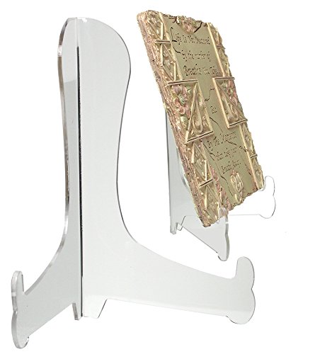 Clear Acrylic Fixed Position Easels - Set of 2-9 Inch Easels - Picture Display Stands - Plate Stands - Book Stands - Easel