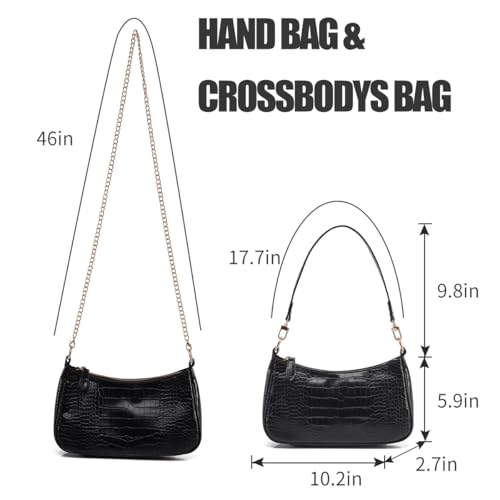 Image of Shoulder Bag for Women with 2 Removable Straps and Zipper Closure Crossbody Bags Clutch Tote HandBags Purses | with 2 Removable Straps