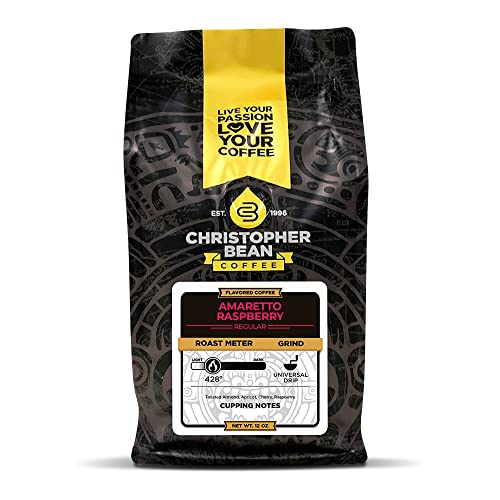 Amaretto Raspberry Flavored Coffee,(Regular Ground) 100% Arabica, No Sugar, No Fats, Made With Non-Gmo Flavorings, 12-Ounce Bag Of Regular Ground Coffee – Christopher Bean Coffee #TOP15