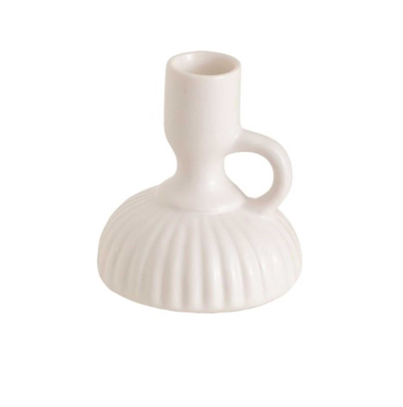 Sturdy Candle Holder Stand Ceramic Candles Holders Minimalist Decor Candlestick For Home Office Dining Table Non Topple(White,9 * 10cm)