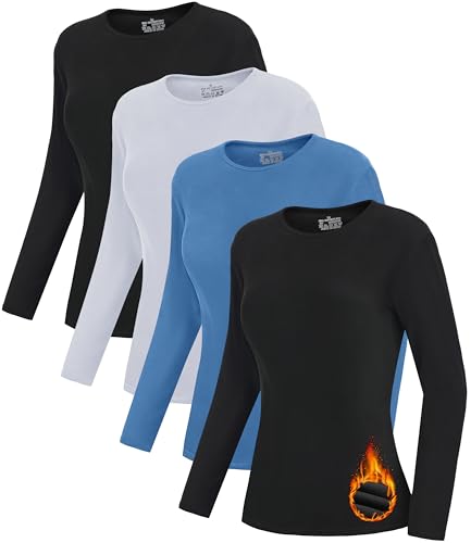 4 Pack Women's Thermal Long Sleeve Underwear Tops