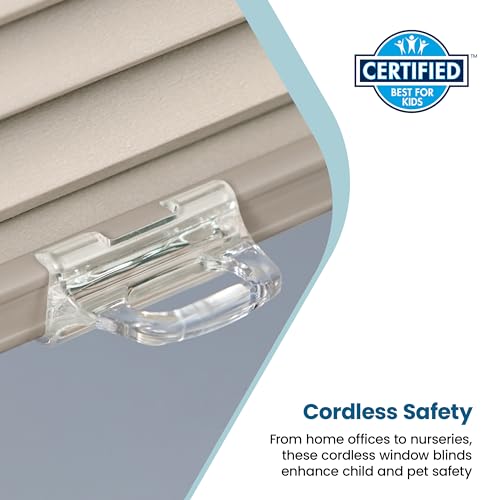 BlindsAvenue Cellular Honeycomb Cordless Shade, 9/16" Single Cell, Blackout, Sticks and Stones, Size: 49" W x 48" H