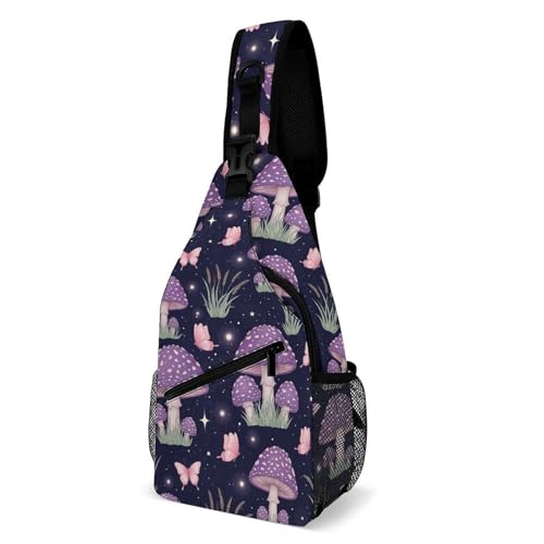 Sacoche crossbody papillons violet sport et randonnée